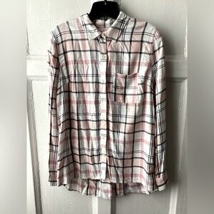 Como Vintage Pink and White Plaid Casual Shirt